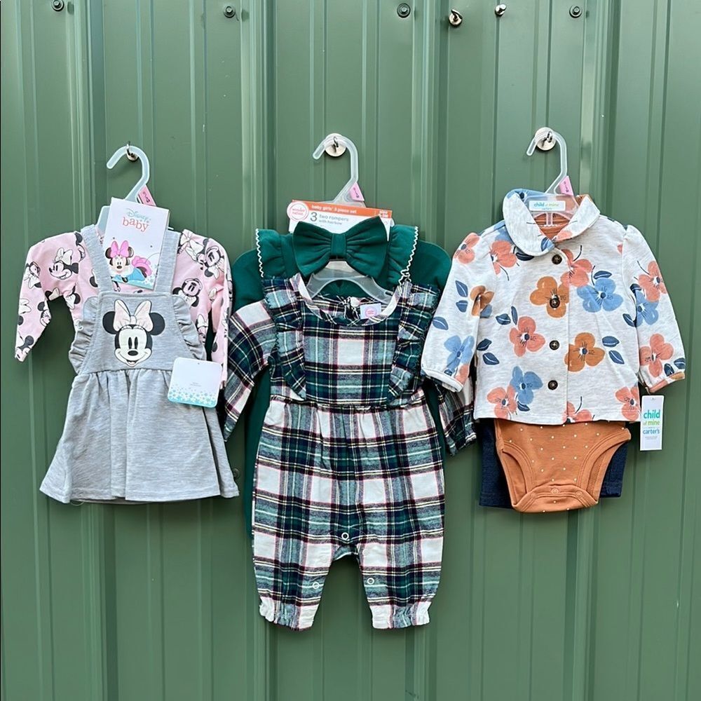Baby Girl Clothing Bundle Jumper Shirt Pants 9-Piece Set Size 0-3M